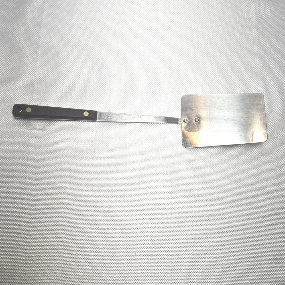 Ekco Flint Stainless Steel Spatula‎ Black Riveted Handle Vintage USA